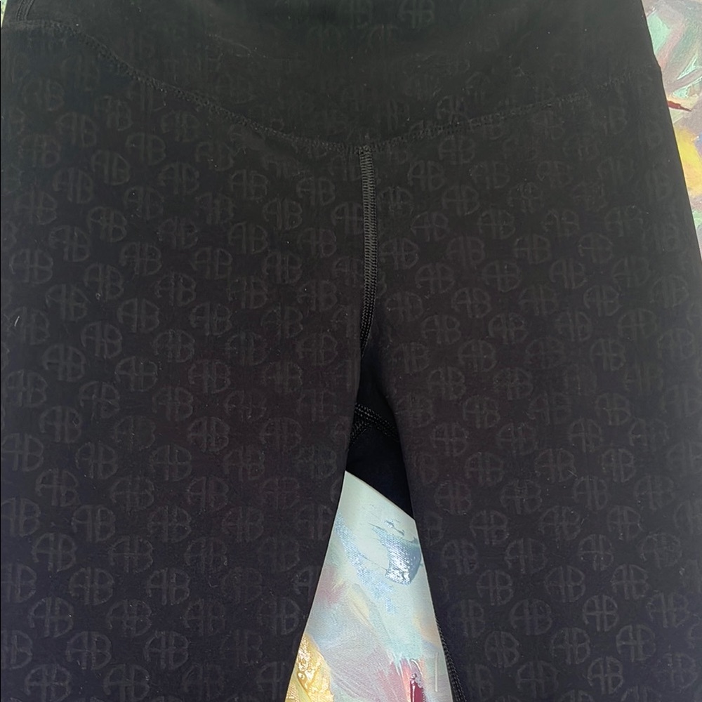 Anine Bing Black print Leggings small - Picture 4 of 7